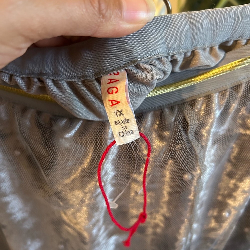 Anthropologie Silver Gray Velvet & Tulle Maxi Skirt - Picture 4 of 5